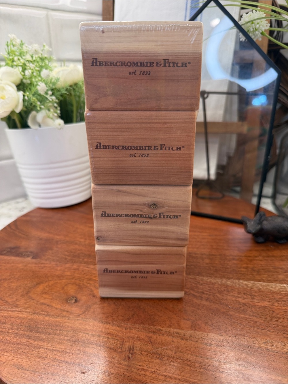 Vintage Abercrombie & Fitch Natural Wood Cedar Blocks - Brown